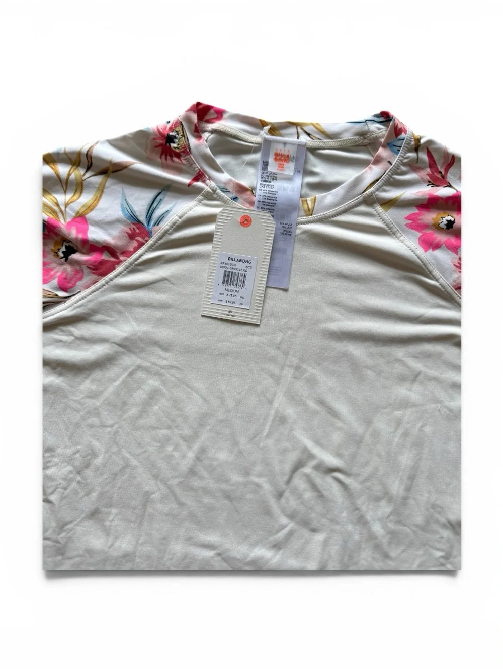 Billabong Core Loose Fit Rash Guard – Floral Print NWT Size M